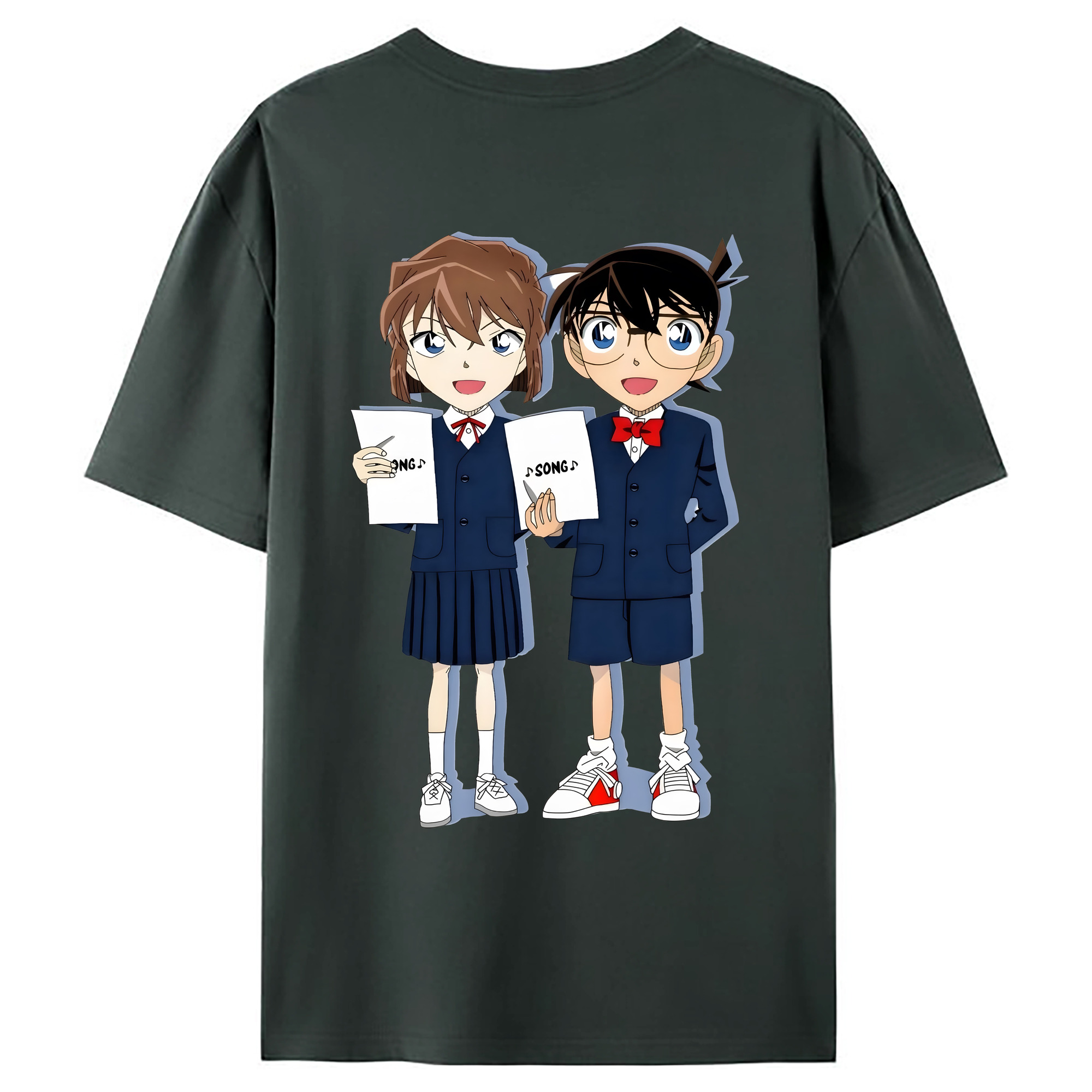 （画像用） 名探偵コナン 灰原 哀 はいばら あい Detective Conan Anita Hailey、Vi Graythorn Haibara Ai 綿100％ メンズ半袖Tシャツ（バックプリント） 通気性
